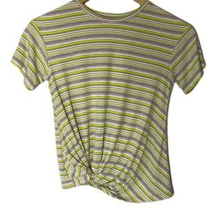 Y2K Style Walking on Sunshine Striped Twist Side Front Top